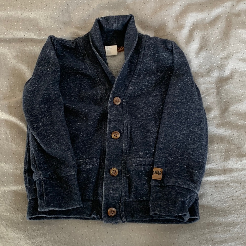 H&M blue collard cardigan